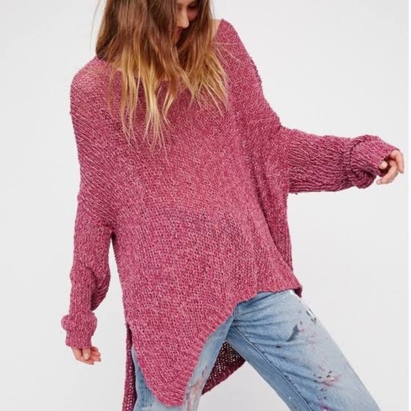 NWOT Free people oversized asymmetrical sweater - Picture 2 of 12